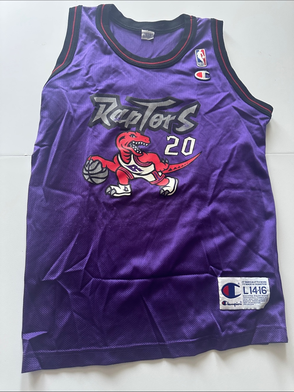 Z—Champion Purple Mesh Basketball Jersey with Red Accent - Picture 1 of 16